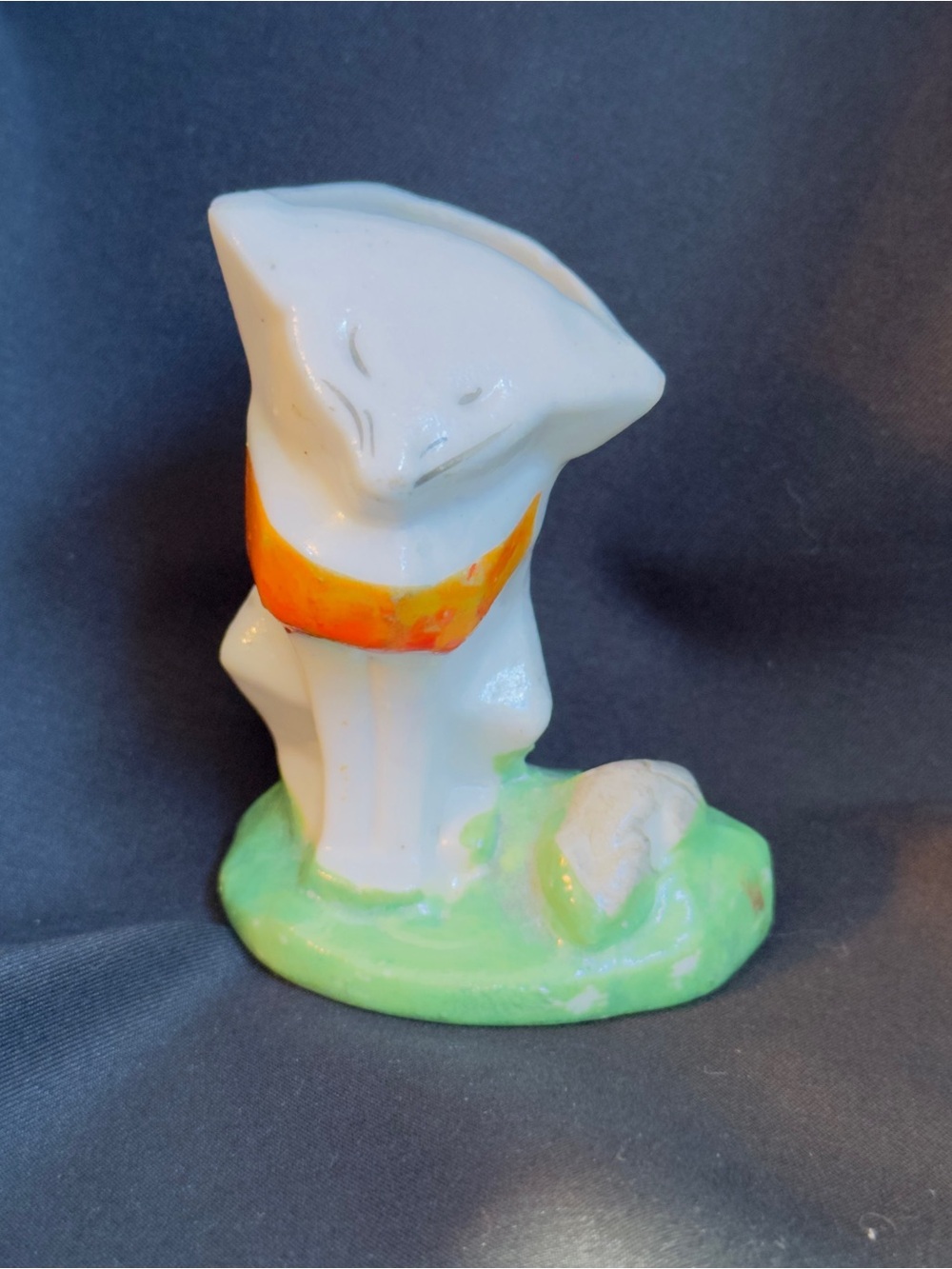 Vintage Japan Porcelain Cat Kitten Tooth-Pick Holder MCM Figurine